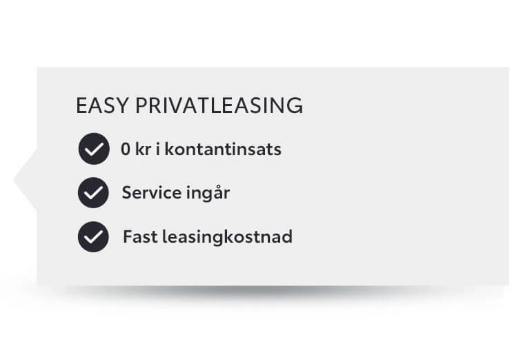 Easy privatleasings fördelar i listform