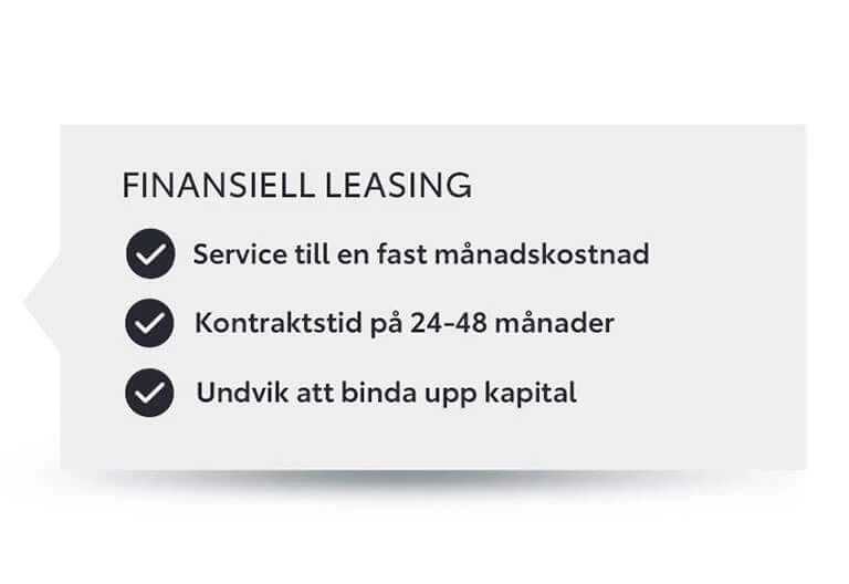 Lista som beskriver fördelarna med Toyotas företagsleasing