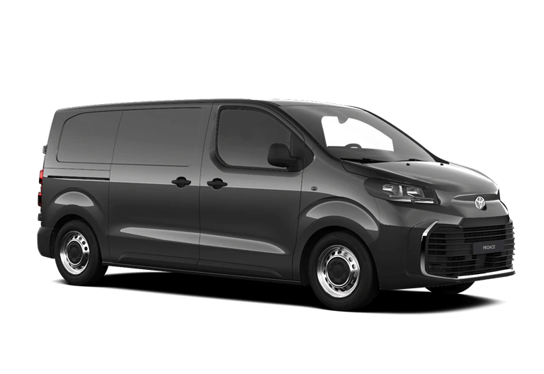 En frilagd bild på en grå Toyota Proace