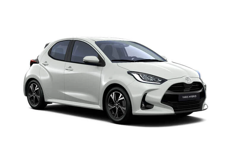 En vit Toyota Yaris