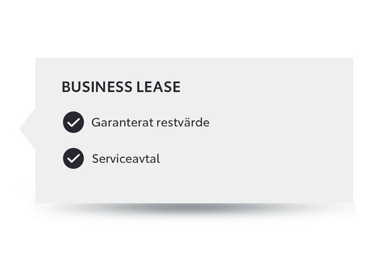 Bild som listar fördelar med Toyota Business Lease